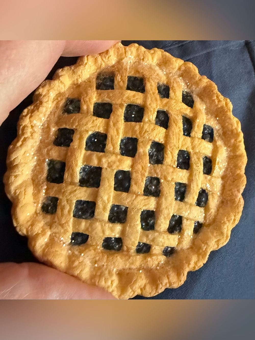 LONGABERGER FAUX MINIATURE  BLUEBERRY PIE